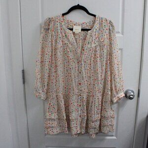 Anthropologie Maeve Paccia Button down Tunic size XS Geometric Tiered